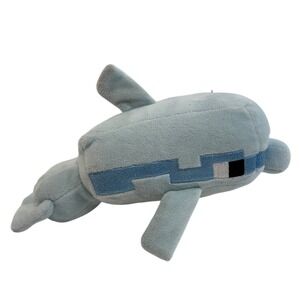Minecraft Dolphin Plush Jinx Mojang‎ Light Blue Stuffed Animal Toy 8 Inch
